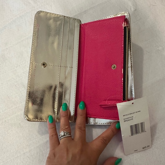 Betsey Johnson Black and White Striped Women's Wallet - Picture 5 of 5